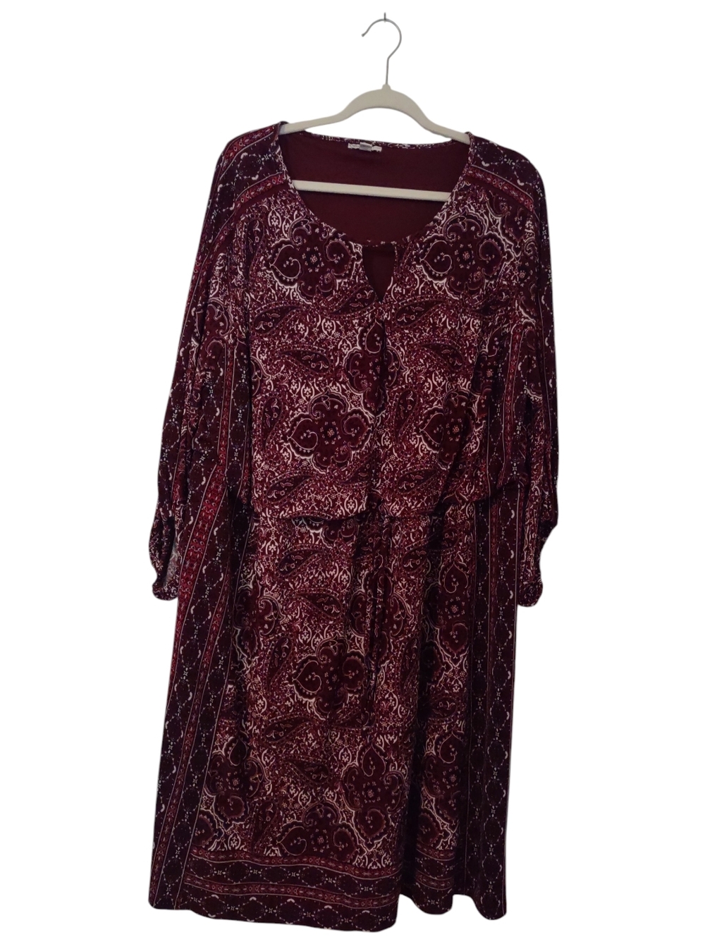 Cato Women's Paisley Lined Long Sleeve Dress Size: 22W/24W